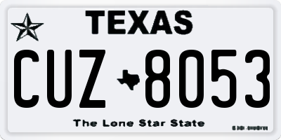 TX license plate CUZ8053