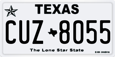 TX license plate CUZ8055