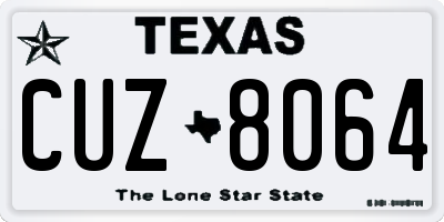 TX license plate CUZ8064