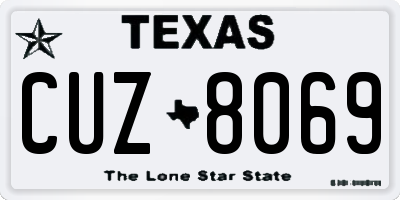 TX license plate CUZ8069