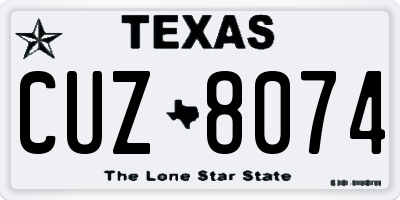 TX license plate CUZ8074