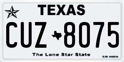TX license plate CUZ8075