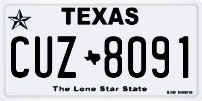 TX license plate CUZ8091