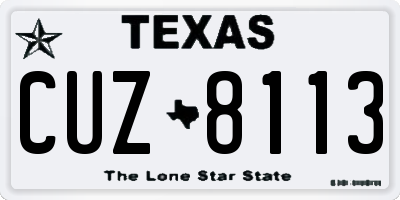 TX license plate CUZ8113