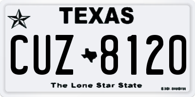 TX license plate CUZ8120