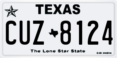 TX license plate CUZ8124