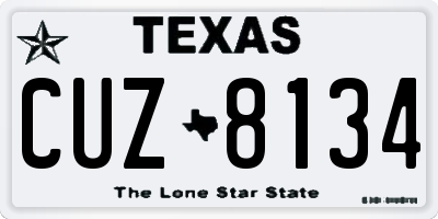 TX license plate CUZ8134