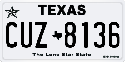 TX license plate CUZ8136