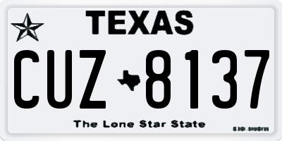TX license plate CUZ8137