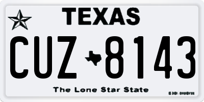TX license plate CUZ8143
