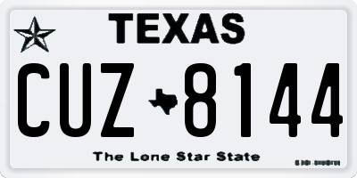 TX license plate CUZ8144