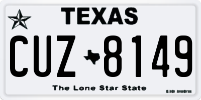 TX license plate CUZ8149