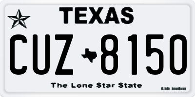 TX license plate CUZ8150
