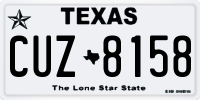 TX license plate CUZ8158
