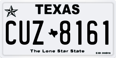 TX license plate CUZ8161