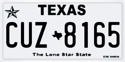 TX license plate CUZ8165