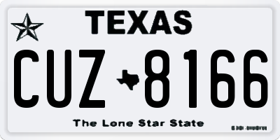 TX license plate CUZ8166