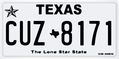TX license plate CUZ8171