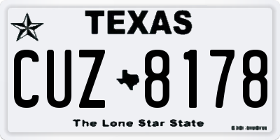 TX license plate CUZ8178