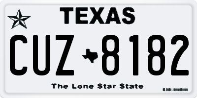 TX license plate CUZ8182