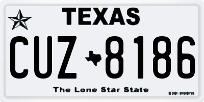 TX license plate CUZ8186