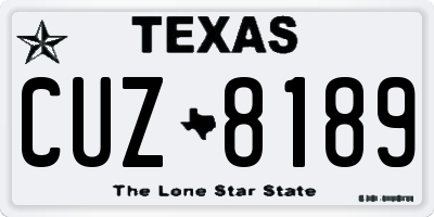 TX license plate CUZ8189