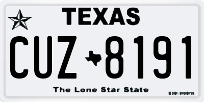TX license plate CUZ8191