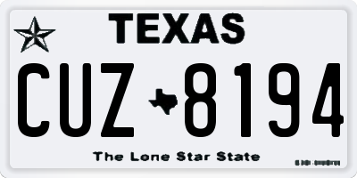 TX license plate CUZ8194
