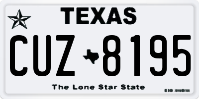 TX license plate CUZ8195