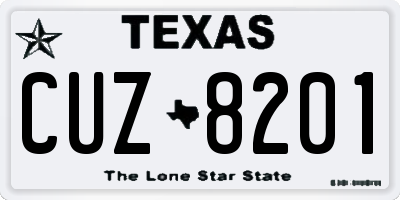 TX license plate CUZ8201