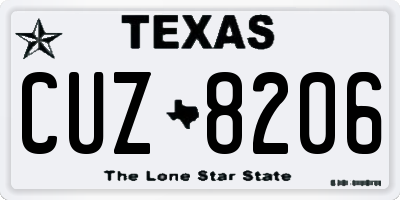 TX license plate CUZ8206