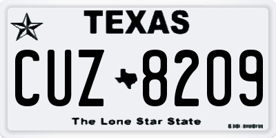 TX license plate CUZ8209