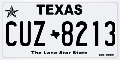 TX license plate CUZ8213