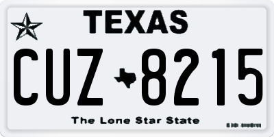 TX license plate CUZ8215
