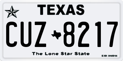 TX license plate CUZ8217