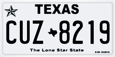 TX license plate CUZ8219