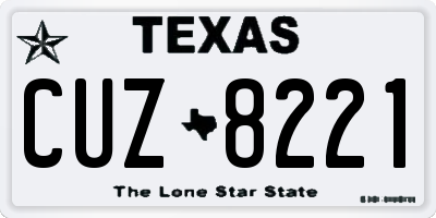 TX license plate CUZ8221