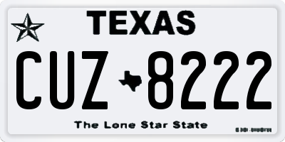 TX license plate CUZ8222