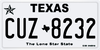 TX license plate CUZ8232