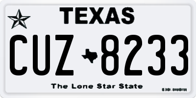 TX license plate CUZ8233