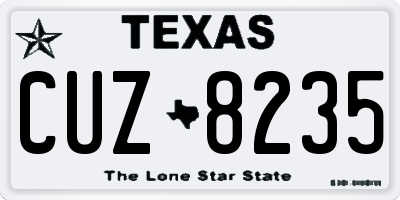 TX license plate CUZ8235