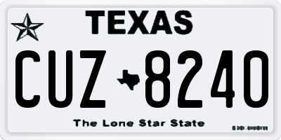 TX license plate CUZ8240