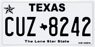 TX license plate CUZ8242