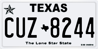 TX license plate CUZ8244