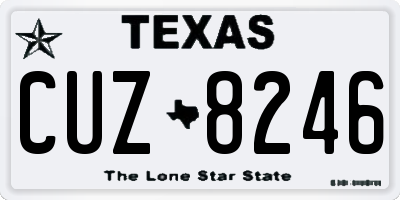 TX license plate CUZ8246