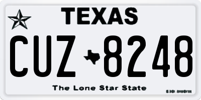 TX license plate CUZ8248