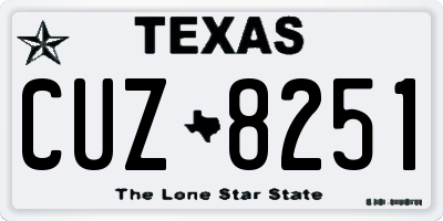 TX license plate CUZ8251