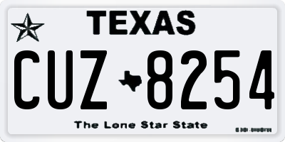 TX license plate CUZ8254