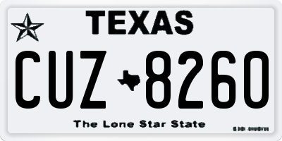 TX license plate CUZ8260