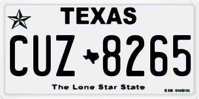 TX license plate CUZ8265